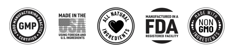 GMP Certified, Made in USA, All Natural, FDA Registered Facility, Non-GMO