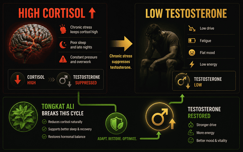 High Cortisol vs Low Testosterone – How Tongkat Ali breaks the cycle